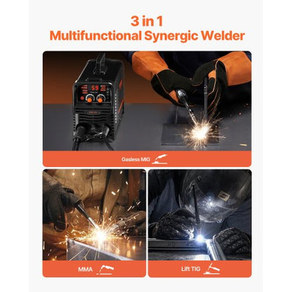 MIG-svets 130 Amp Mig-svetsmaskin 3-i-1 flusskärna MIG/elektrod/lyft-TIG |  EU