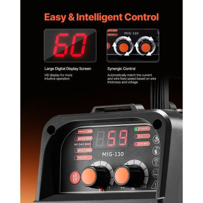 MIG-svets 130 Amp Mig-svetsmaskin 3-i-1 flusskärna MIG/elektrod/lyft-TIG |  EU