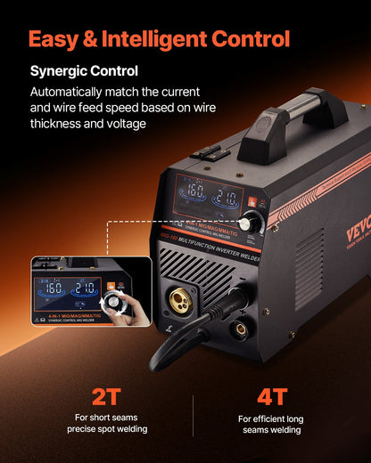 MIG Welder 160A welding machine 4-in-1 Gas/Flux Core MIG/Stick/Lift TIG