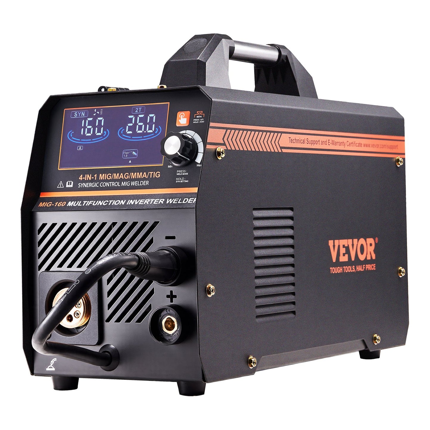 MIG Welder 160A welding machine 4-in-1 Gas/Flux Core MIG/Stick/Lift TIG