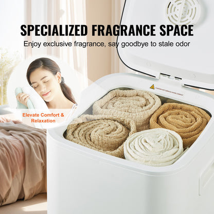 20L Large Towel Dryer with LED Display U-Shaped Light &amp; Timer White