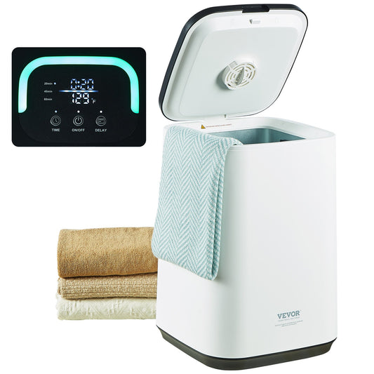 20L Large Towel Dryer with LED Display U-Shaped Light &amp; Timer White