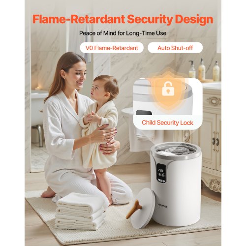 20L towel warmer bucket with LED display, timer and temperature setting safety lock | EU