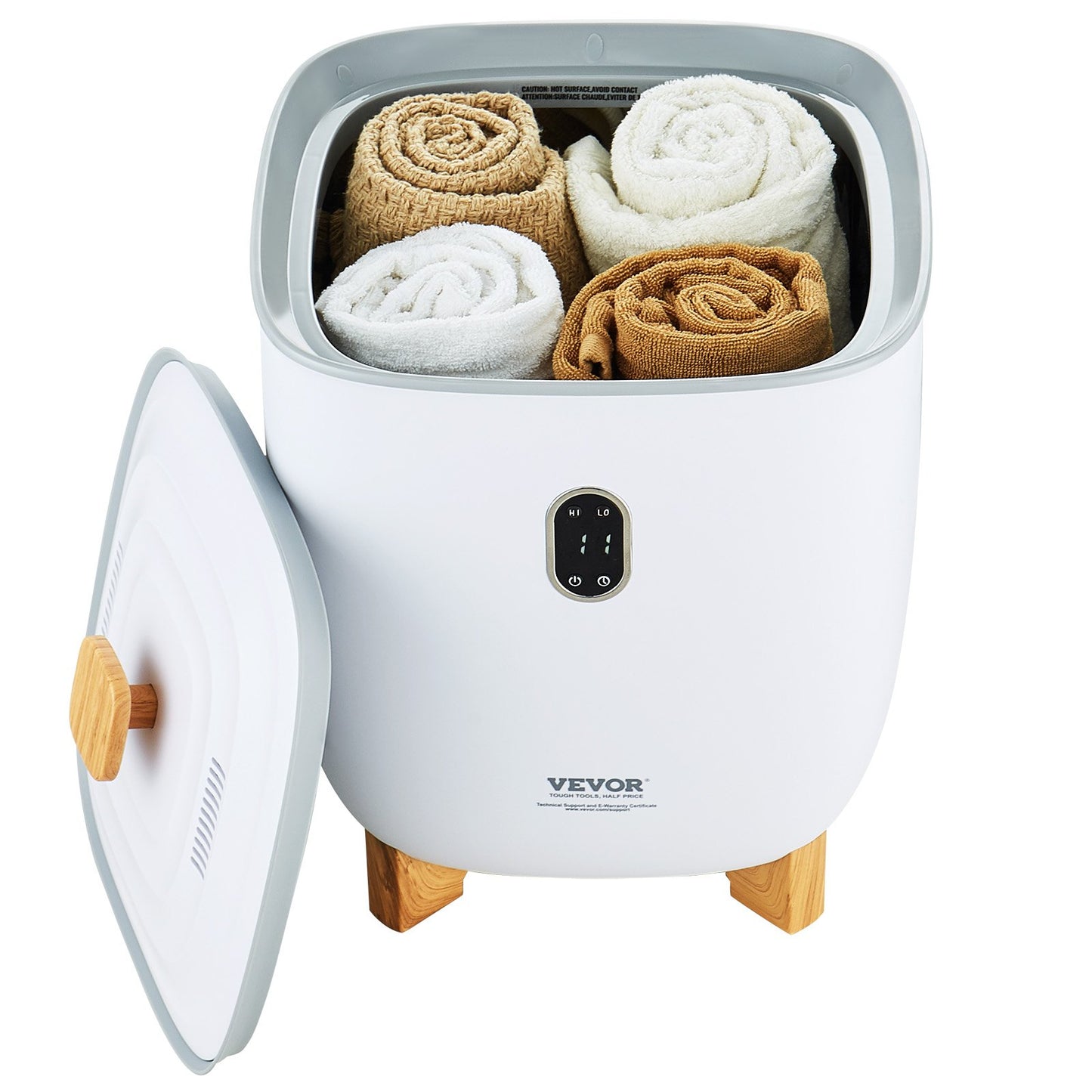 25L Towel Drying Bucket with LED Display Bottom Heating Columns Timer White
