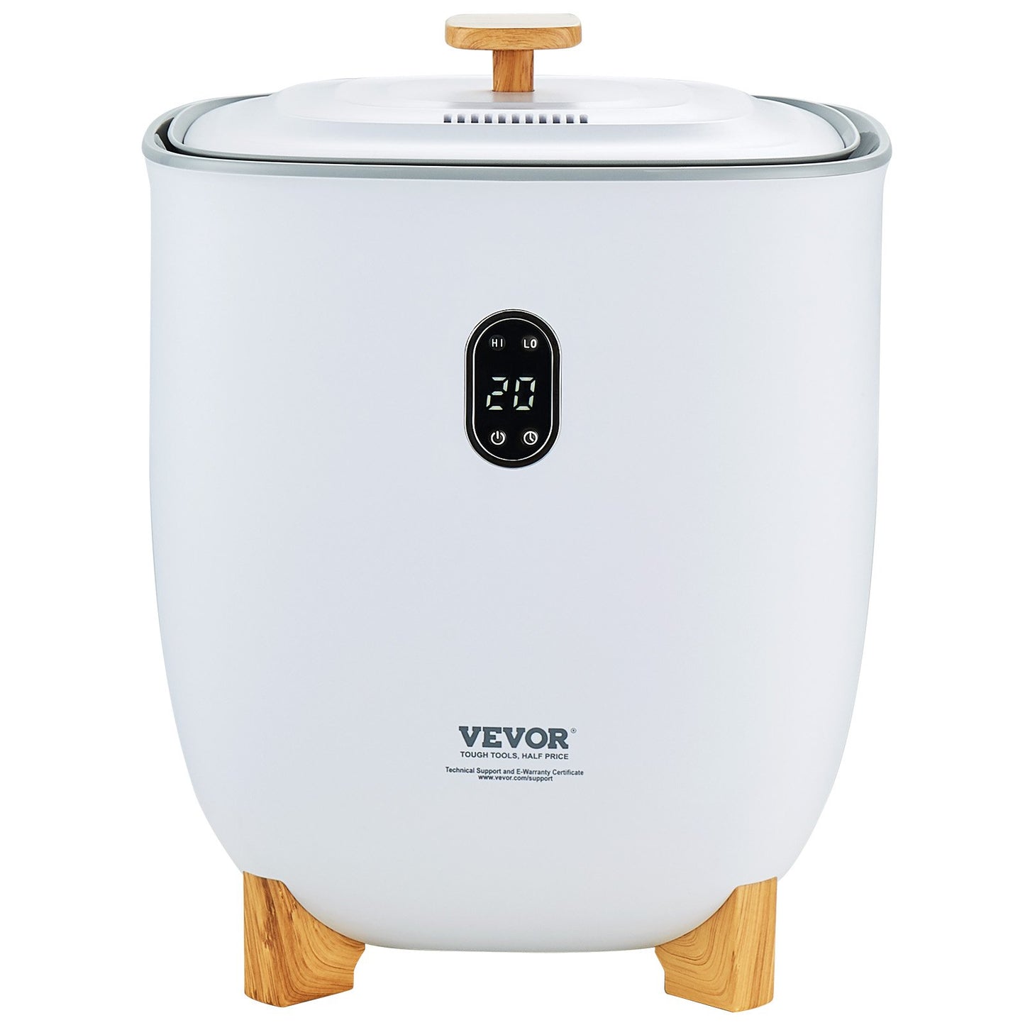25L Towel Drying Bucket with LED Display Bottom Heating Columns Timer White