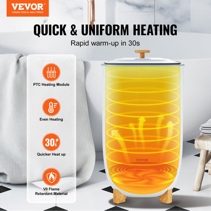 35L Large Towel Drying Bucket with LED Screen Drying Function &amp; Timer White