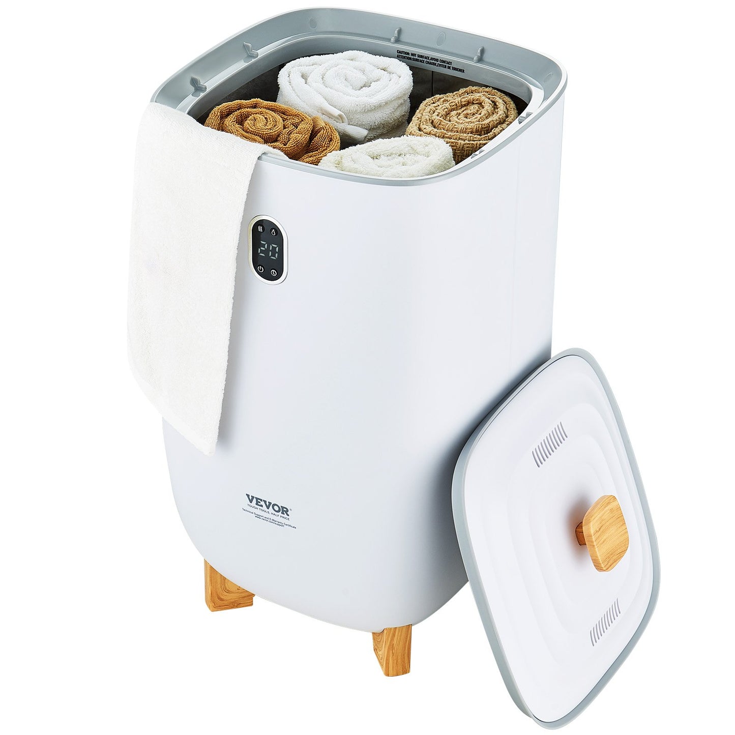 35L Large Towel Drying Bucket with LED Screen Drying Function &amp; Timer White