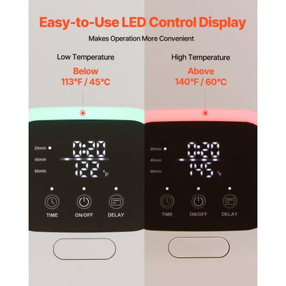 20L towel drying bucket with LED display 4 hooks and safety lock white | EU