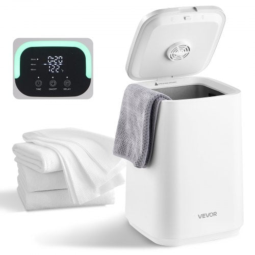 20L towel drying bucket with LED display 4 hooks and safety lock white | EU