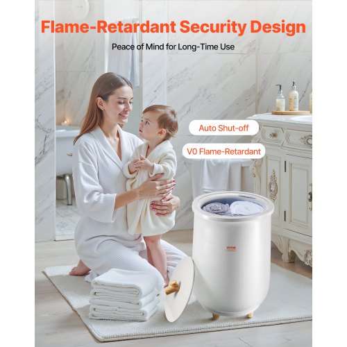 20L towel warmer bucket with LED light, timer and temperature setting, gray | EU