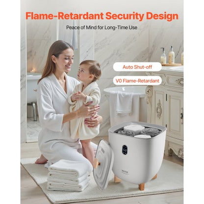 25L towel warmer bucket with LED display timer and temperature setting grey | EU