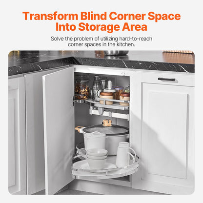 2 Tier Swing Right Blind Corner Cabinet Pull Out Soft Close Organizer