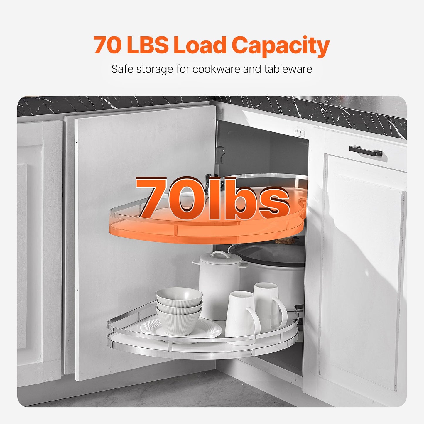 2 Tier Swing Right Blind Corner Cabinet Pull Out Soft Close Organizer