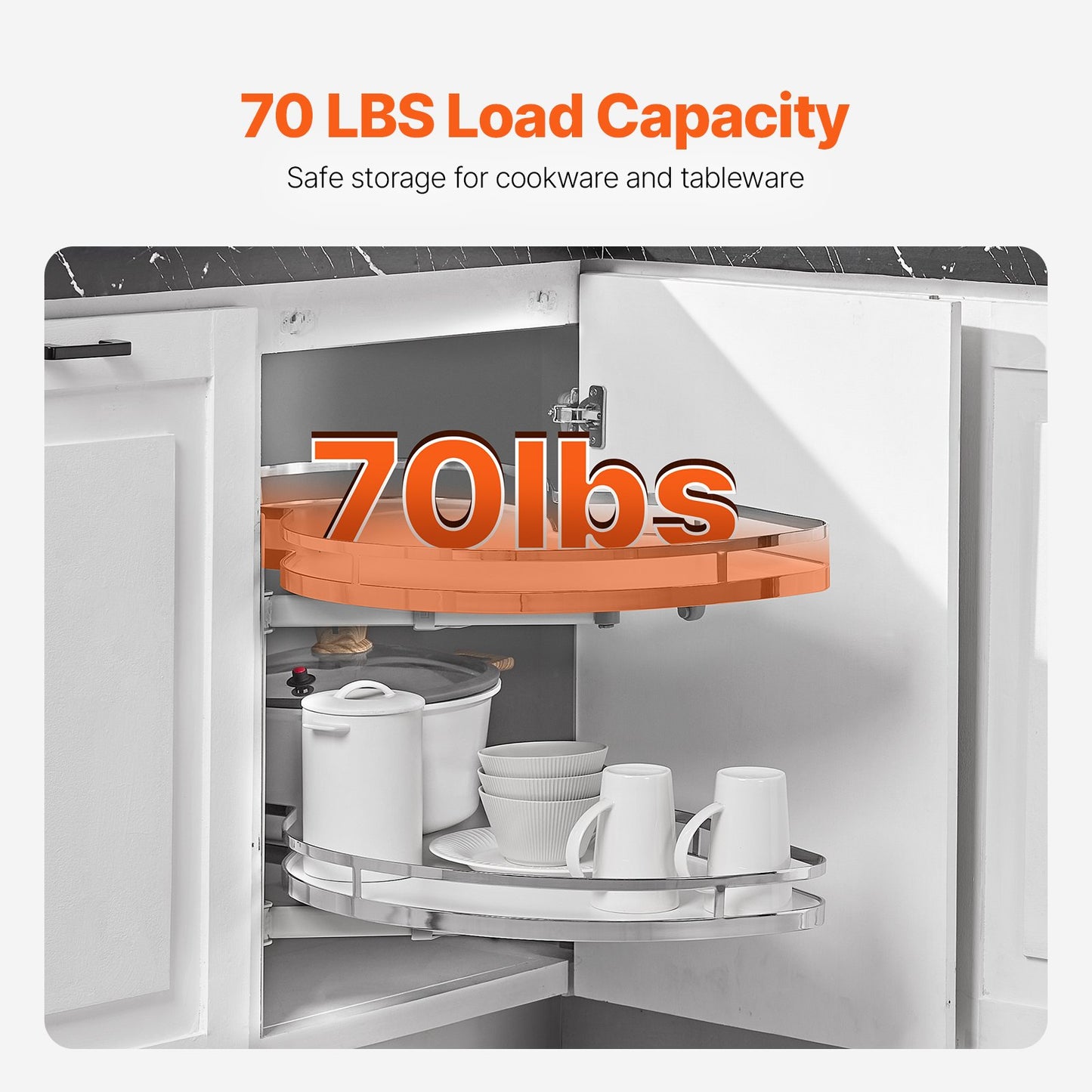 2 Tier Swing Left Blind Corner Cabinet Pull Out Soft Close Organizer