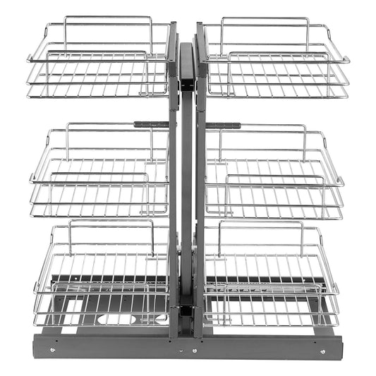 3 Tier Blind Corner Pull Out Organizer Krom Köksskåp Korg