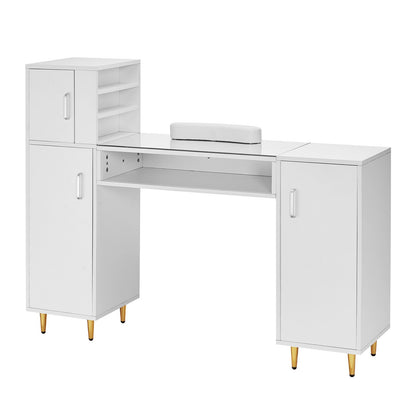 Manikyr Bordsskiva Nagelskrivbord Makeup Dressing Station med handledsstöd