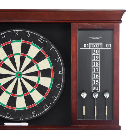 Dartboard and Cabinet Set Official Size Complete Accessories Steel Tip Darts