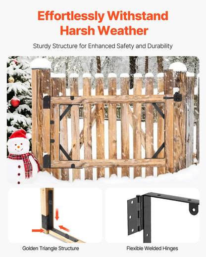 Gate Corner Brace Bracket Anti Sag Gate Frame Hardware Kit Iron Black