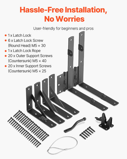 Gate Corner Brace Bracket Anti Sag Gate Frame Hardware Kit Iron Black