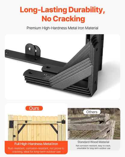 Gate Corner Brace Bracket 2 Set Anti Sag Gate Frame Hardware Kit Black