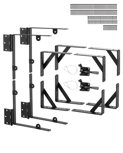 Gate Corner Brace Bracket 2 Set Anti Sag Gate Frame Hardware Kit Black