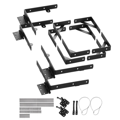 Gate Corner Brace Bracket 2 Set Anti Sag Gate Frame Hardware Kit Black