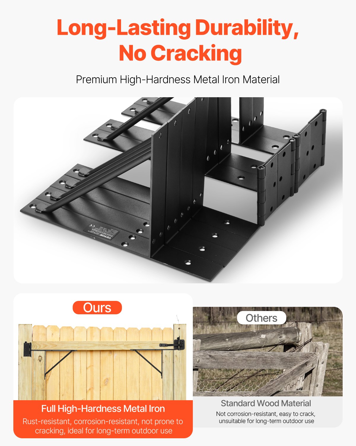 Gate Corner Brace Bracket 2 Set Anti Sag Gate Frame Hardware Kit Iron