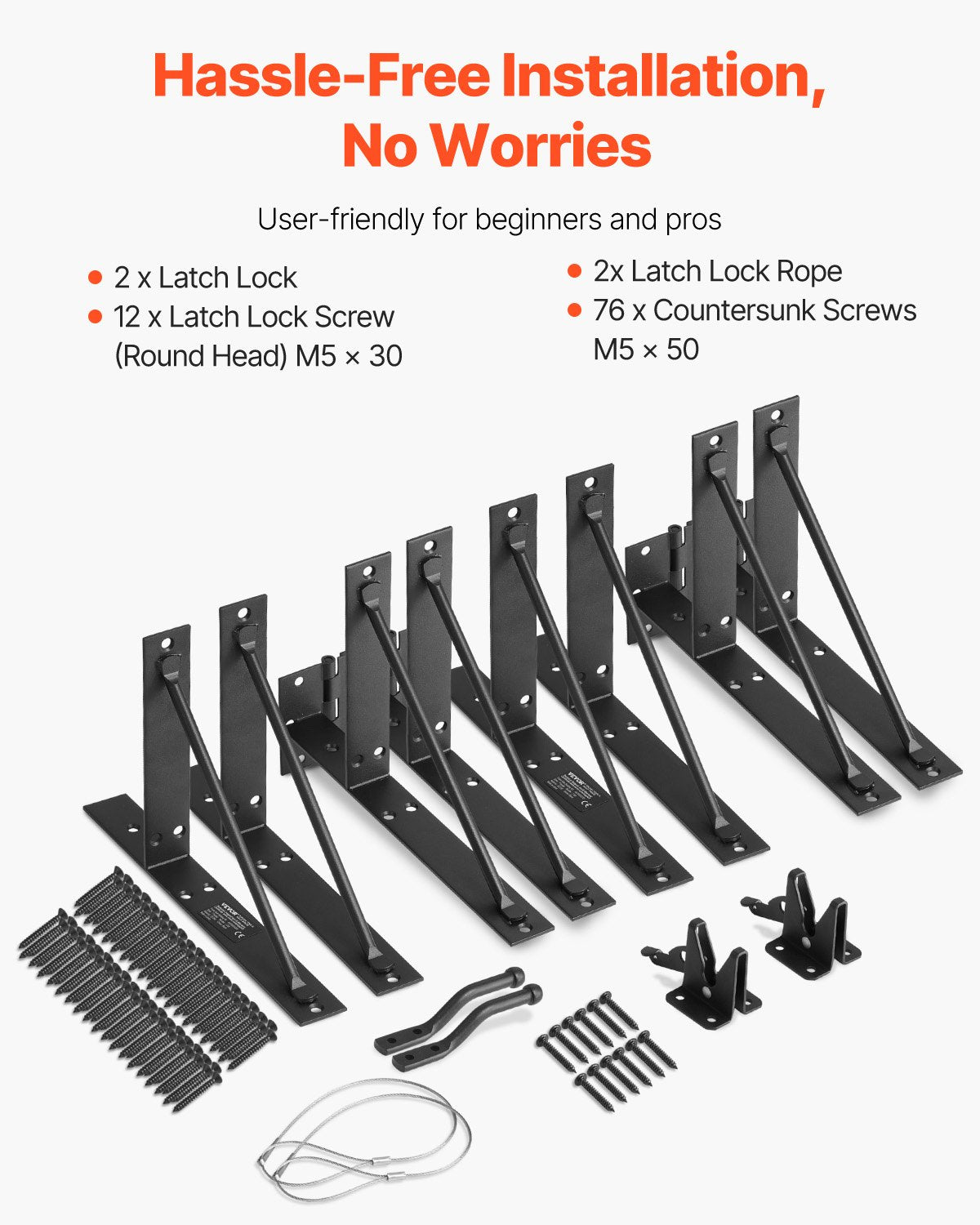 Gate Corner Brace Bracket 2 Set Anti Sag Gate Frame Hardware Kit Iron