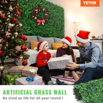 Artificial Boxwood Panel UV 12pcs Boxwood Hedge Wall Panels Artificial Grass Background Wall 20X20" 4cm Green Grass Wall Fake Hedge for Decor Privacy Fence Indoor Outdoor Garden Backyard