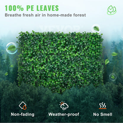 Artificial Boxwood Panel UV 12pcs Boxwood Hedge Wall Panels Artificial Grass Background Wall 20X20" 4cm Green Grass Wall Fake Hedge for Decor Privacy Fence Indoor Outdoor Garden Backyard