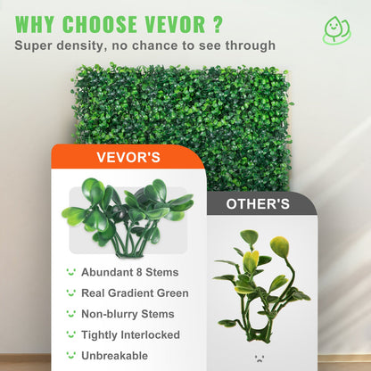 Artificial Boxwood Panel UV 12pcs Boxwood Hedge Wall Panels Artificial Grass Background Wall 20X20" 4cm Green Grass Wall Fake Hedge for Decor Privacy Fence Indoor Outdoor Garden Backyard
