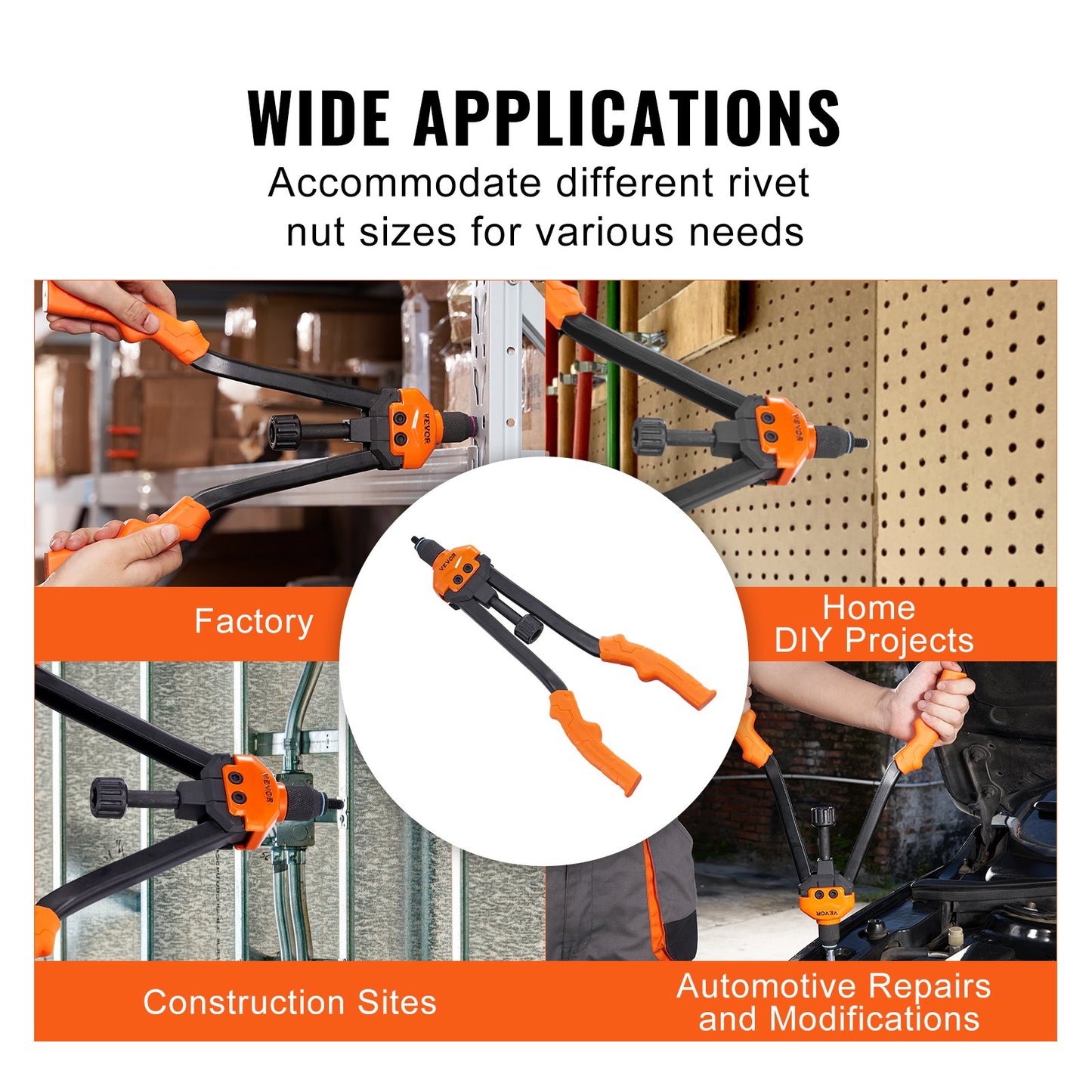 Rivet Nut Tool, 16” Rivnut Tool Kit with 13PCS Metric and SAE Mandrels, 186PCS Rivet Nut, M3, M4, 10-24, M5, M6, 1/4-20, 8-32, 5/16-18, M8, 3/101, M-1, M-1, M3, M4, 10-24 Carrying Case
