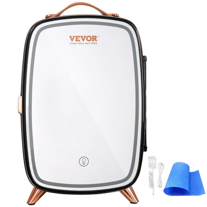 Mini Fridge, 6L/8 Cans Compact Personal Fridge, AC/DC Portable Thermoelectric Cooler and Warmer Refrigerator, Skincare Refrigerator for Drinks, Snacks, Home, Office and Car, CE Marked (Black)