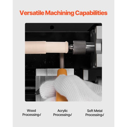 Mini Metal Lathe 2.76 x 5.12 inch Power Metal Lathe 20,000 RPM 36W | EU