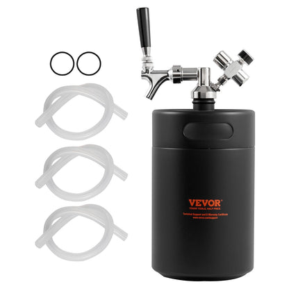 Pressurized Growler Mini Beer Keg Fat Beer Growler Home 170Oz 5L Black