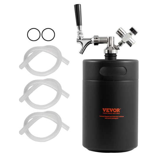Pressurized Growler Mini Beer Keg Fat Beer Growler Home 170Oz 5L Black