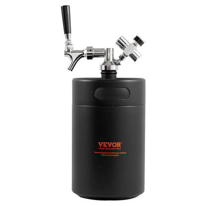 Pressurized Growler Mini Beer Keg Fat Beer Growler Home 170Oz 5L Black