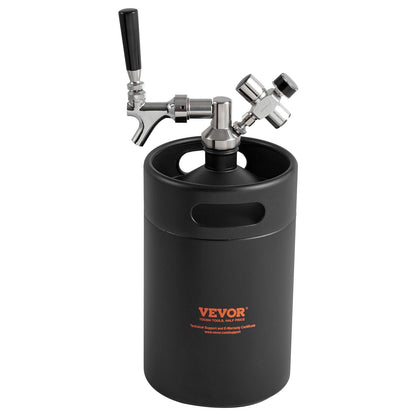 Pressurized Growler Mini Beer Keg Fat Beer Growler Home 170Oz 5L Black