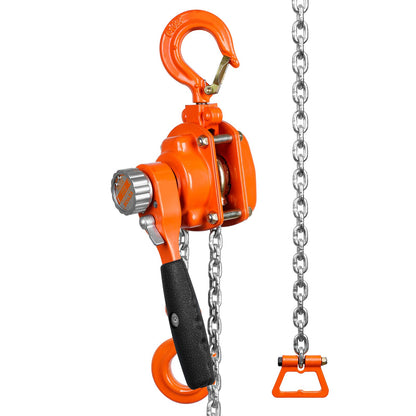 Manuell kedjetelfer, 1/4 ton 550 lbs Kapacitet 10 FT Come Along, G80 galvaniserat kolstål med Weston dubbelspärrbroms, automatisk kedjeledning och 360° rotationskrok, för garagefabriksdocka