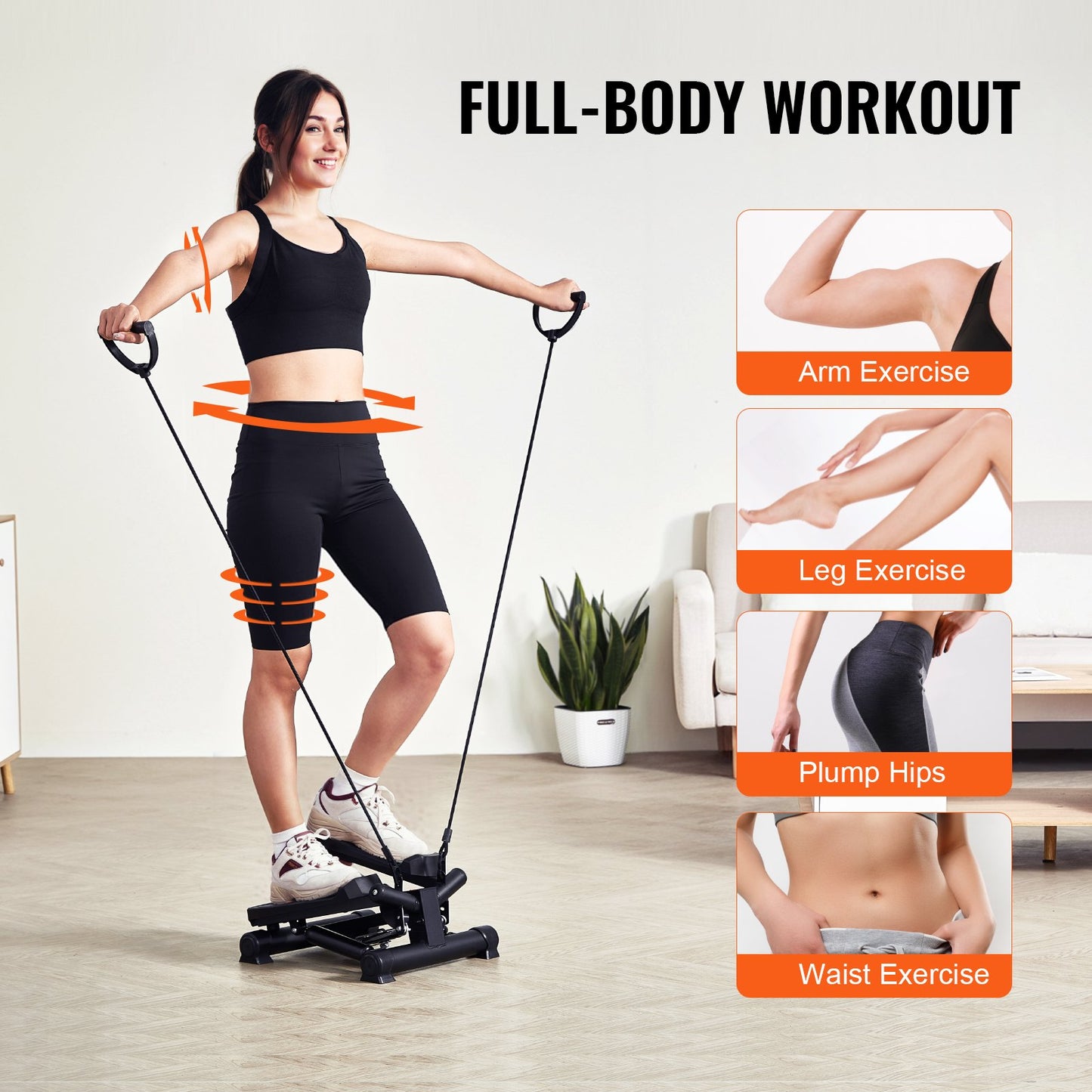 Trappsteg för träning hemma Mini Twist Stepper Resistance Band