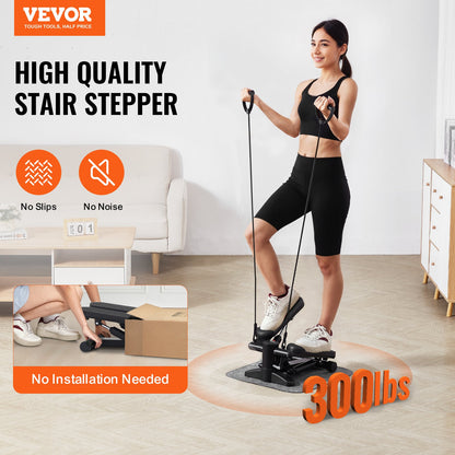 Trappsteg för träning hemma Mini Stepper med motståndsband