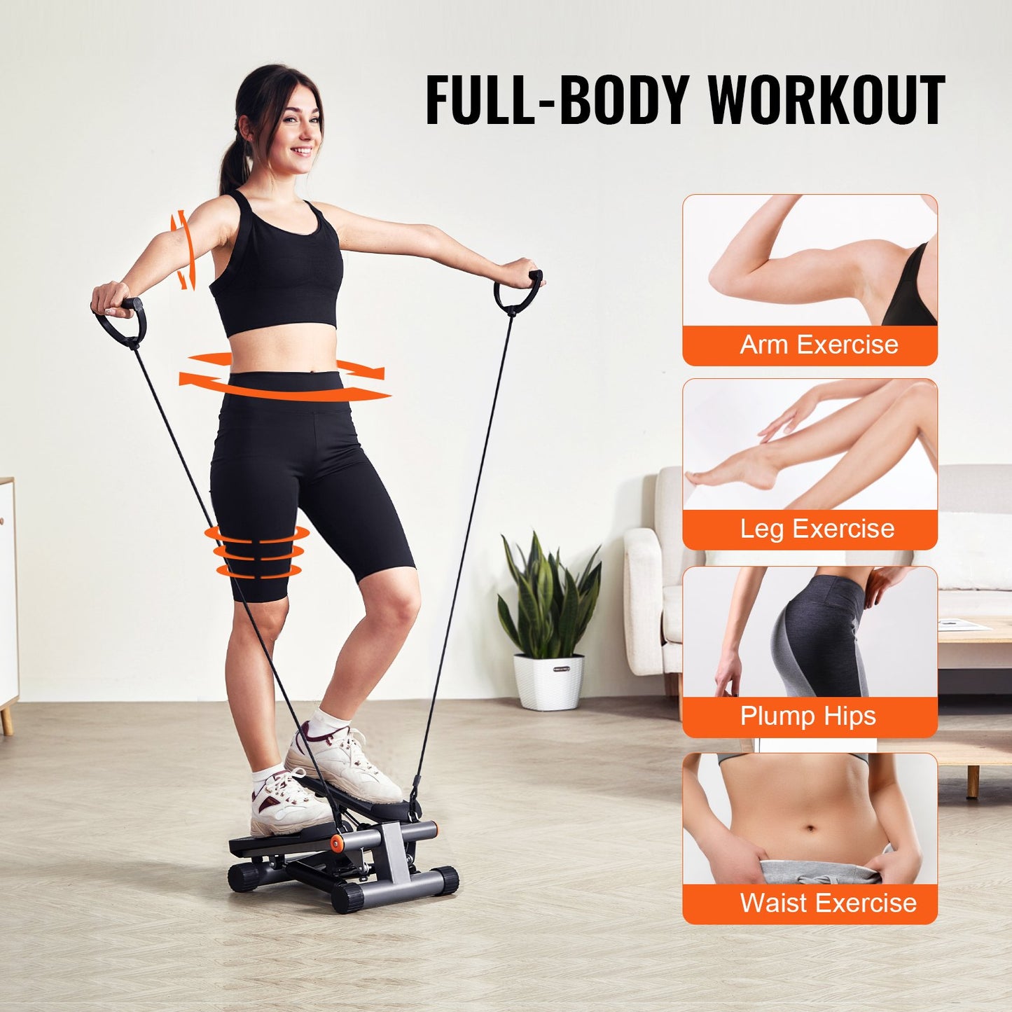 Treppenstufen für das Heimtraining Mini-Stepper mit Widerstandsbändern