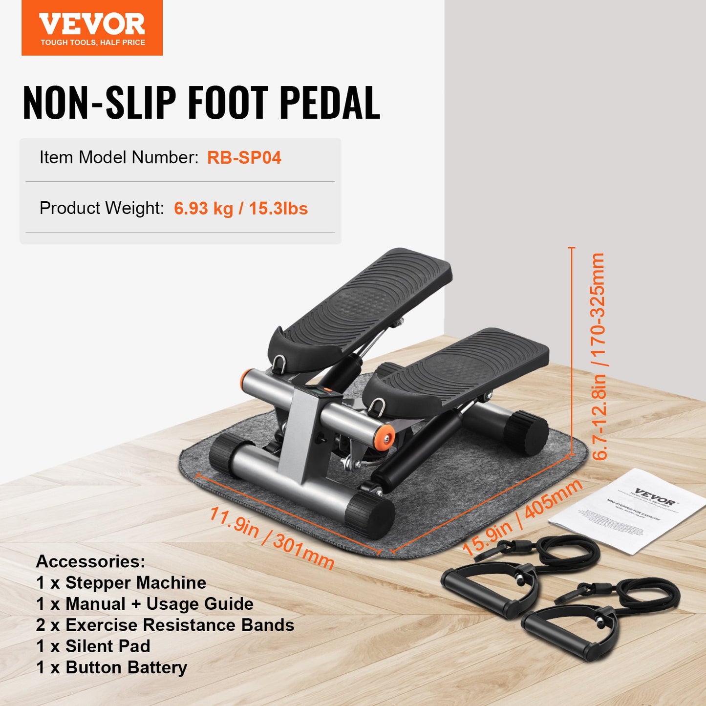 Treppenstufen für das Heimtraining Mini-Stepper mit Widerstandsbändern