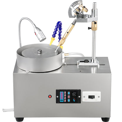 Gem Faceteringsmaskin 6-tums smyckespolerare Rock Polerare Gem Cut Machine Lapidary Grinder Polermaskin Lapidary Utrustning med vattenpump Mekaniskt handtag för Gem Jade Stone smycken
