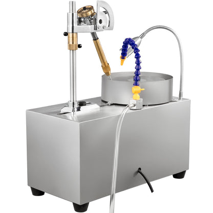 Gem Faceteringsmaskin 6-tums smyckespolerare Rock Polerare Gem Cut Machine Lapidary Grinder Polermaskin Lapidary Utrustning med vattenpump Mekaniskt handtag för Gem Jade Stone smycken