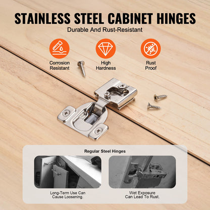 Cabinet Door Hinges 50-Pack Partial Overlay Soft Close for Frame Type