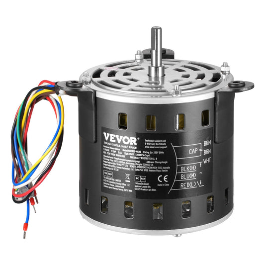 1/2HP Oven Fan Motor 220V 2.6A 1300RPM 3 Speeds 15μF/450V Capacitor