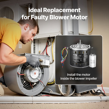 1/3HP Oven Fan Motor 220V 1.95A 1250RPM 3-speed 15μF/450V capacitor