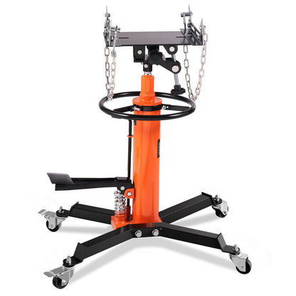 Transmissionsjack, 1322 LBS hydraulisk teleskopisk transmissionsjack, 32"-67" High Lift Floor Jack Stativ med fotpedal, 360° svängbart hjul, hydraulisk transmission Jack Garage/butikslyft