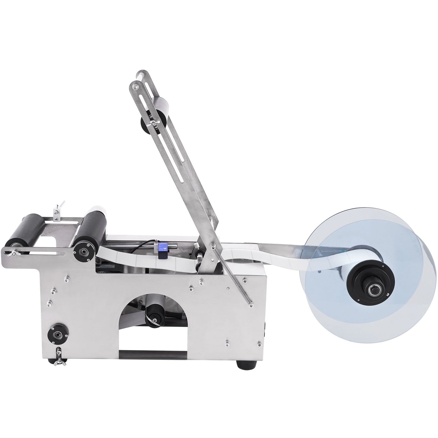 MT-50 halvautomatisk etiketteringsmaskin för rund flaska, justerbar etiketteringsmaskin 50 st/min etikettapplikator för flaskor 12-90 mm